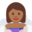 woman in steamy room, medium-dark skin tone